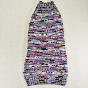 Handmade Crochet Dog Sweater XL/XXL Multicolor Knit Striped Warm Pet Clothes